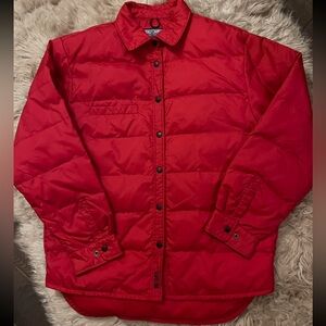 Vintage Structure Quilted Red Puffer Shirt Jacket /Shacket Gender-neutral/mens M